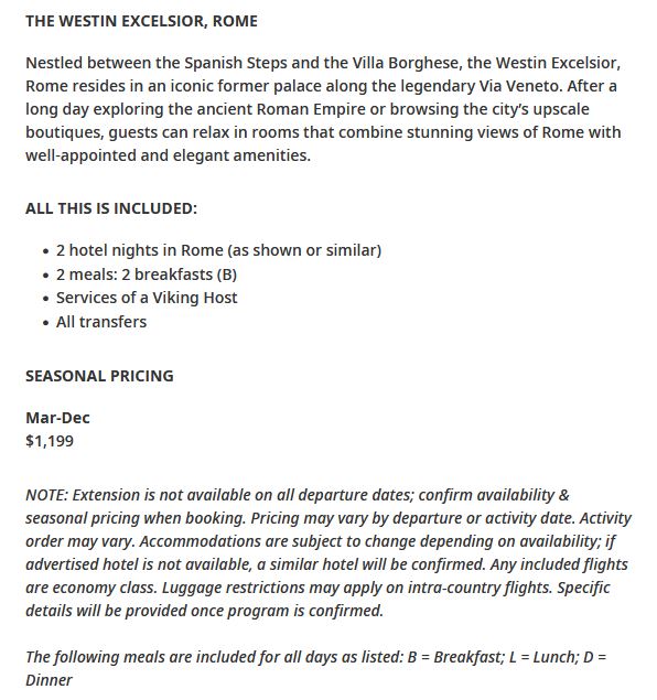 The Westin Excelsior, Rome - Details